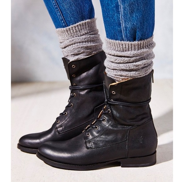 Frye Brown Leather Jamie Artisan Fashion Lace Up Distressed Combat Boots - Picture 11 of 11